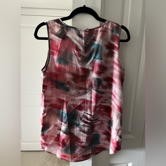 Classiques Entier | Pink Abstract Print Silk Blouse | Size Small - Picture 2 of 6